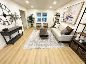 Living room featuring light hardwood / wood-style floors