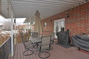 Deck with grilling area and french doors