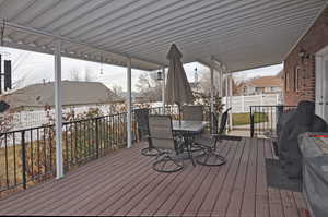 View of wooden deck