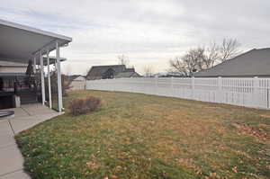 View of yard featuring a patio