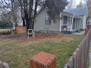 View of home's exterior featuring a yard