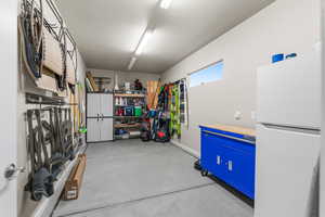 Interior space featuring white fridge