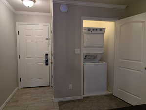Stacked washing machine and dryer