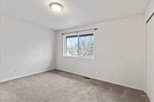 Empty room with carpet flooring