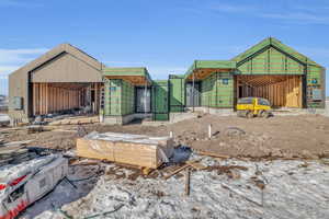 Exterior space with an outbuilding