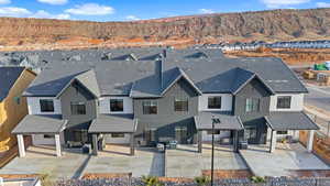 Exterior space with a mountain view