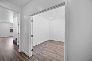 Hall featuring light hardwood / wood-style floors