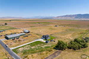 Bird's eye view featuring a mountain view and a rural view