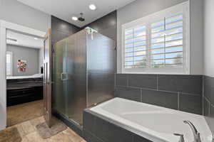 Bathroom with separate shower and tub