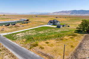 Bird's eye view featuring a mountain view and a rural view