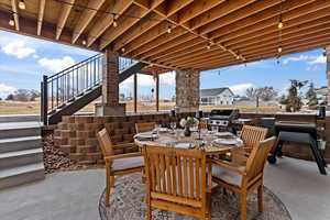 View of patio featuring grilling area