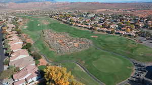 Drone / aerial view with a mountain view