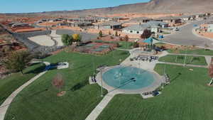 Birds eye view of property featuring a mountain view