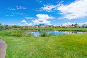 Property view of water with a mountain view