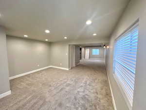 View of carpeted spare room