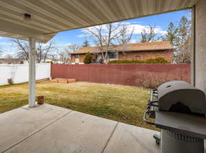 View of yard featuring a patio