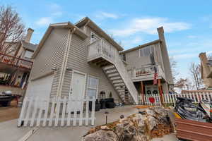 View of property with a garage