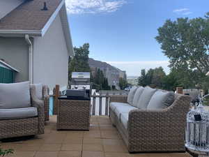 View of patio / terrace featuring area for grilling and outdoor lounge area