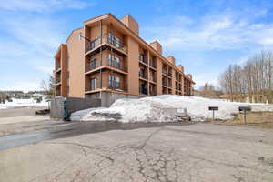 View of snow covered building