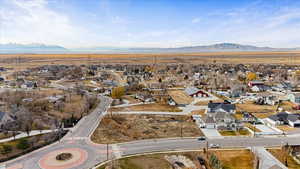 Aerial view featuring a mountain view