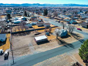 Bird's eye view with a mountain view