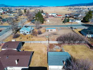 Aerial view featuring a mountain view