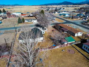 Aerial view featuring a mountain view