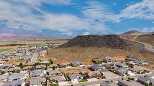 Drone / aerial view with a mountain view