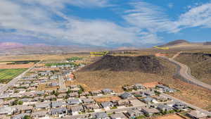 Aerial view featuring a mountain view