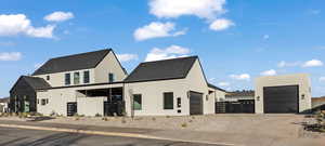 View of front of home with a garage