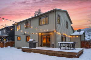 View of snow covered property