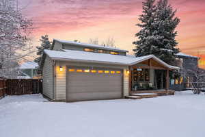 Contemporary house with a garage