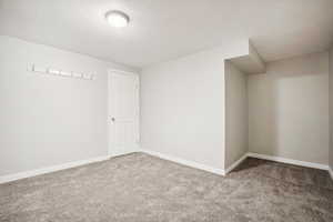 Storage room, exercise room or office with new carpet