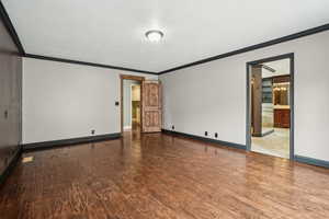 Master bedroom leading to master bathroom