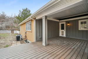 Trex deck, doggie door to kitchen