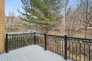 Winter view of balcony off master bedroom