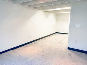 Basement featuring carpet floors