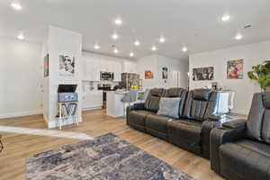 Living room featuring light hardwood / wood-style flooring