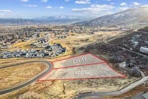 Aerial view with a mountain view