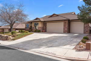 View of front of house with a garage