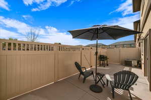 View of patio / terrace featuring cooling unit