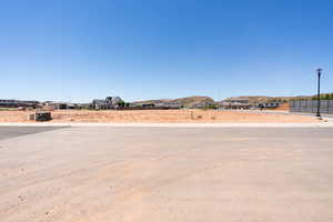 View of yard with a mountain view