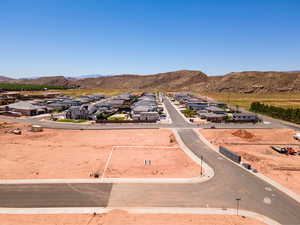 Aerial view featuring a mountain view