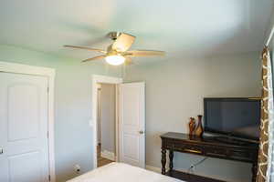 Bedroom featuring ceiling fan