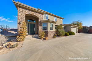 View of front property with a garage