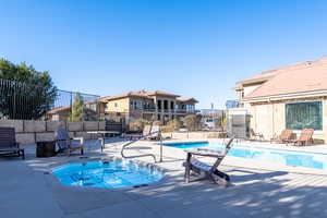 View of pool featuring a patio area