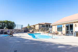 View of pool featuring a patio