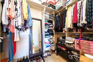 View of walk in closet