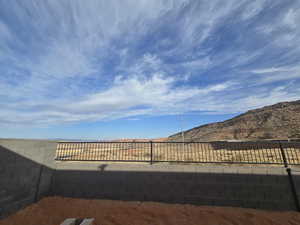 View of yard with a mountain view