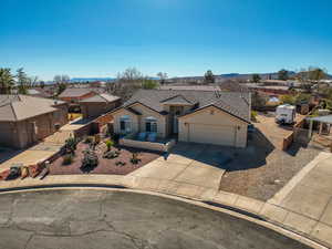 Single story home with a garage